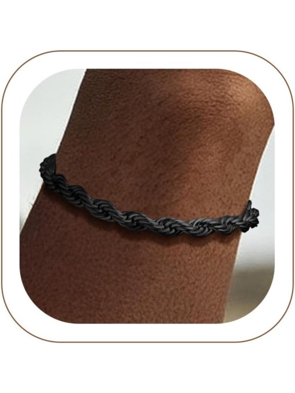 Twisted Rope Chain Bracelet for Men - Silver/Black/Gold Plated, 3MM/6MM, Gift